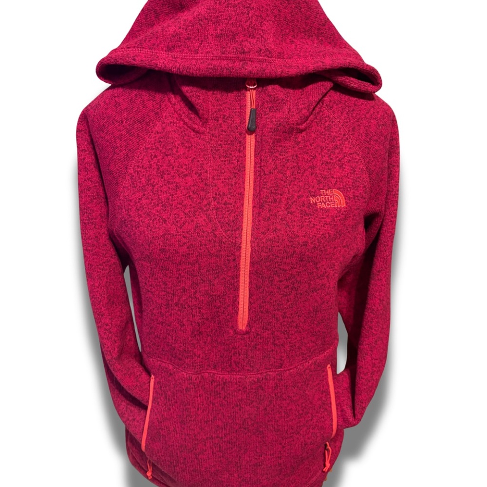 The North Face Pink Heathered Half-Zip Fleece with Coral Trim